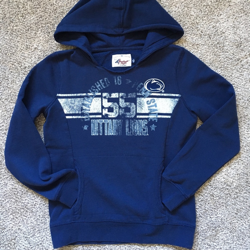 PSU Penn State Navy Blue Logo Hoodie M Unisex